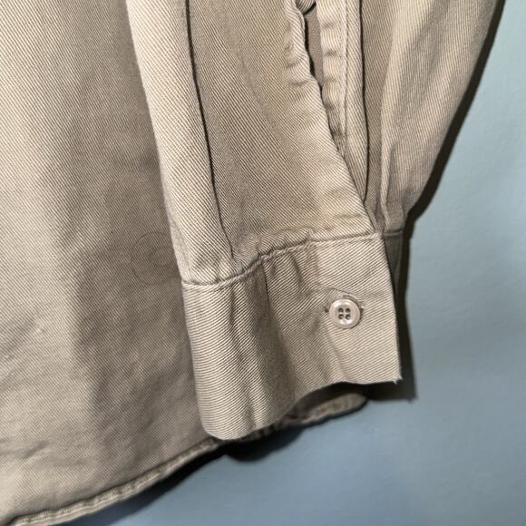 Bulwark ComforTouch Flame Resistant FR Button Up Long Sleeve Shirt Khaki Mens XL - Picture 3 of 8